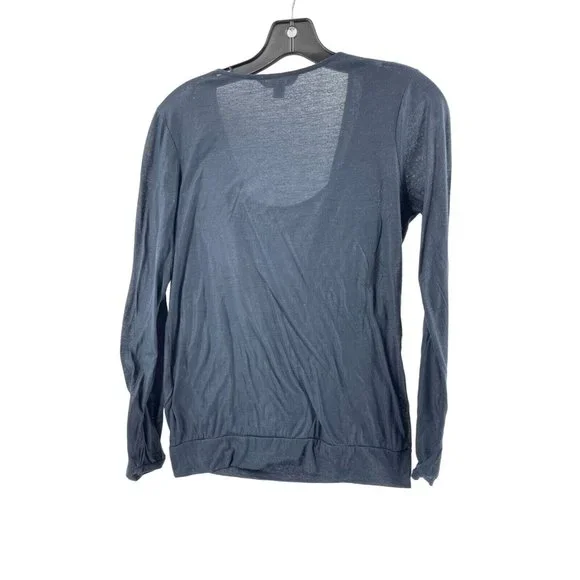 Banana Republic Women's Navy Blue Long Sleeve Wrap Top Shirt Size XS - Picture 4 of 10